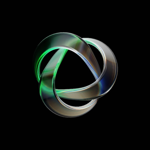3d unique gradient glass shape png template