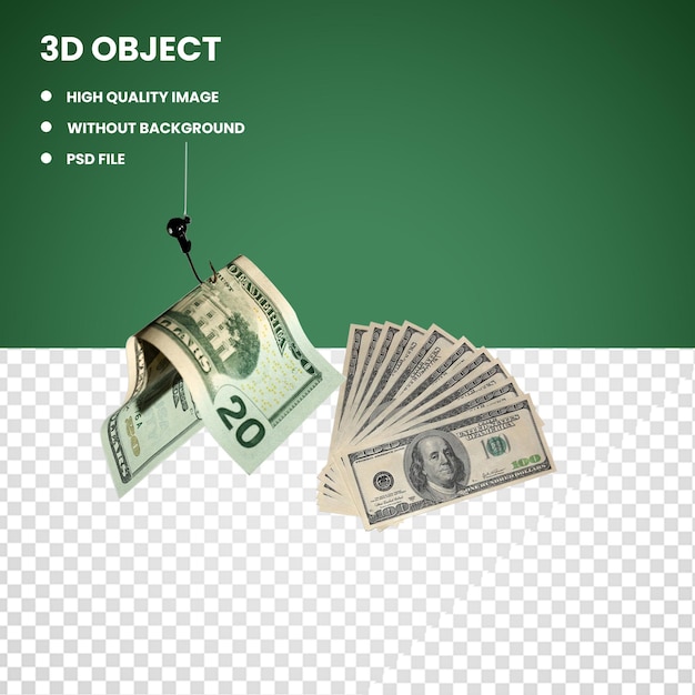 PSD dollaro degli stati uniti 3d