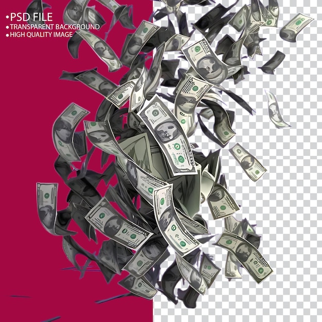 3d United States Dollar Money Flying cash