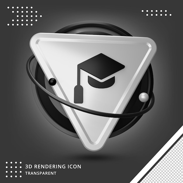 PSD 3d university graduation icon or academic caps isolated icons isolated