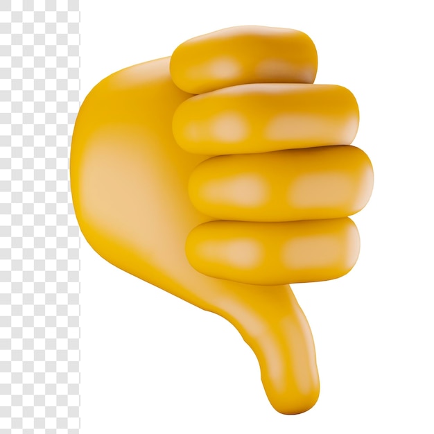 PSD 3d unlike or thumb down hand gesture