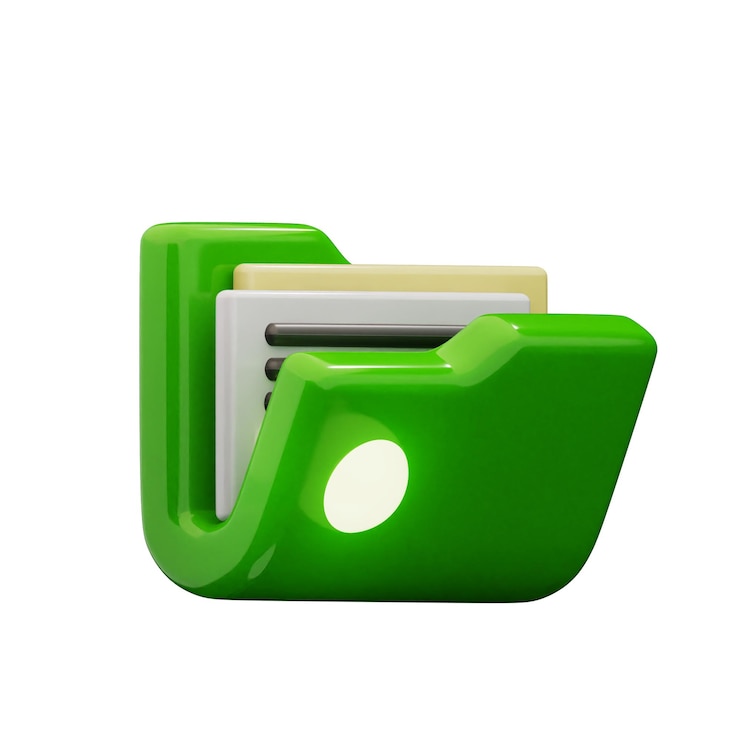 PSD 3d unlock folder icon isolated