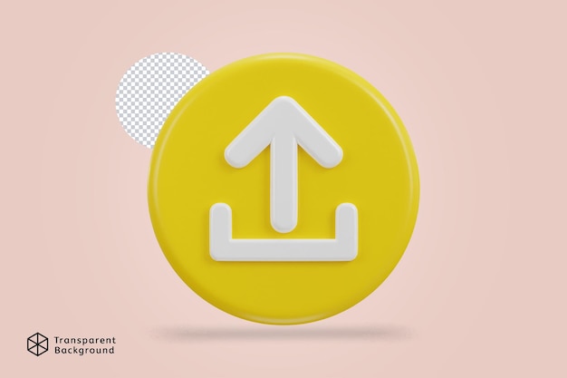3d upload button icon