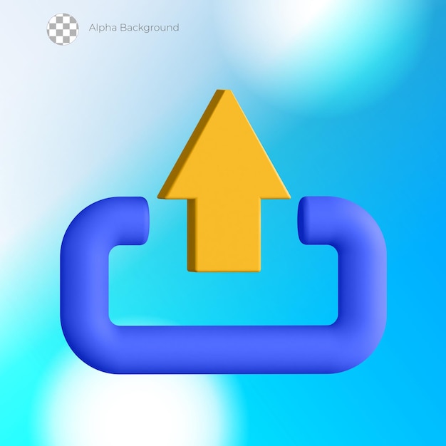 PSD 3d upload icon