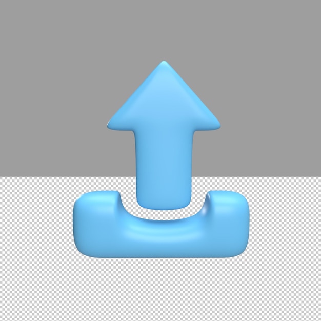 3d-uploadpictogram illustratie van gerenderd object