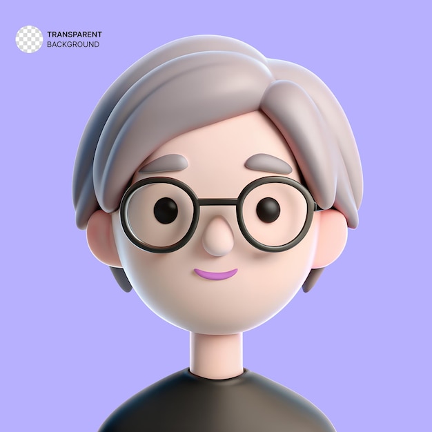 3D urocza ilustracja ikony mężczyzna w okularach