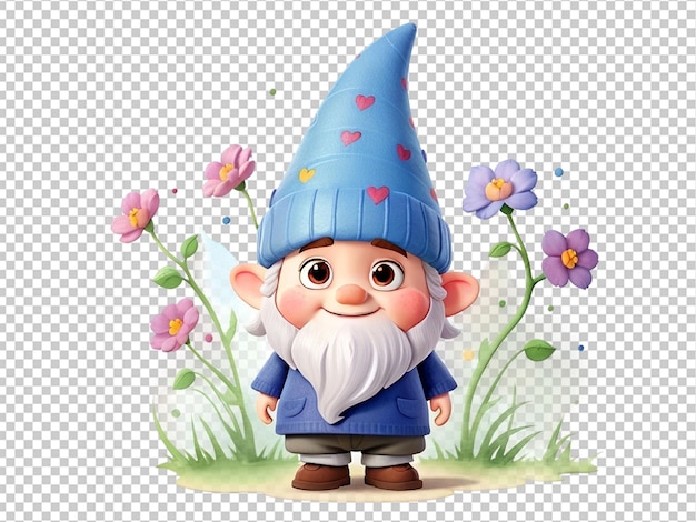 PSD 3d uroczy gnome akwarelowy ilustracja wektorowa