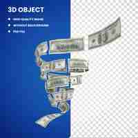 PSD 3d us dollar bills currency money united states dollar animation currency money