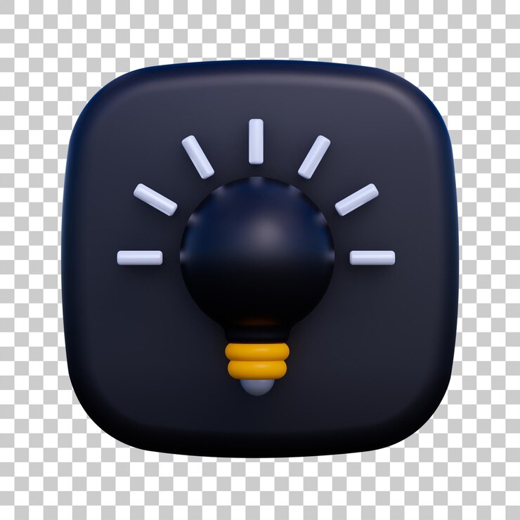 PSD 3d user interface flashlight icon isolated