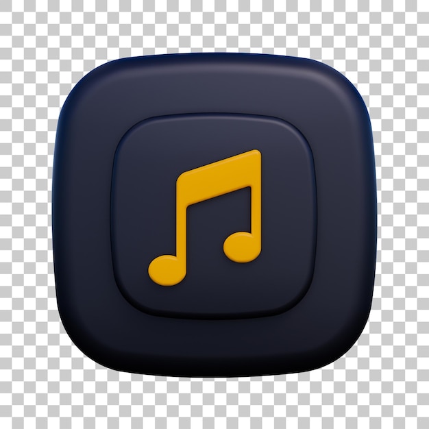 3d user interface music icon isolated