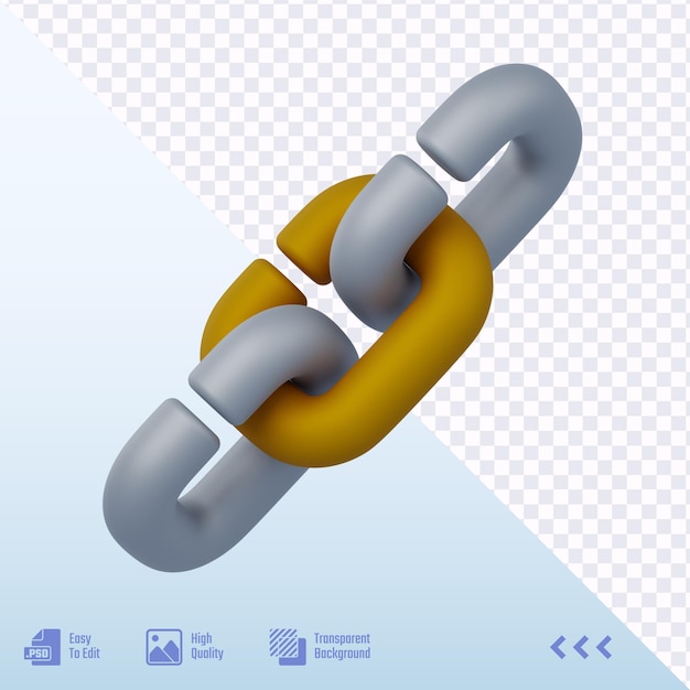 3d user interface render of an interlocking chain link symbol
