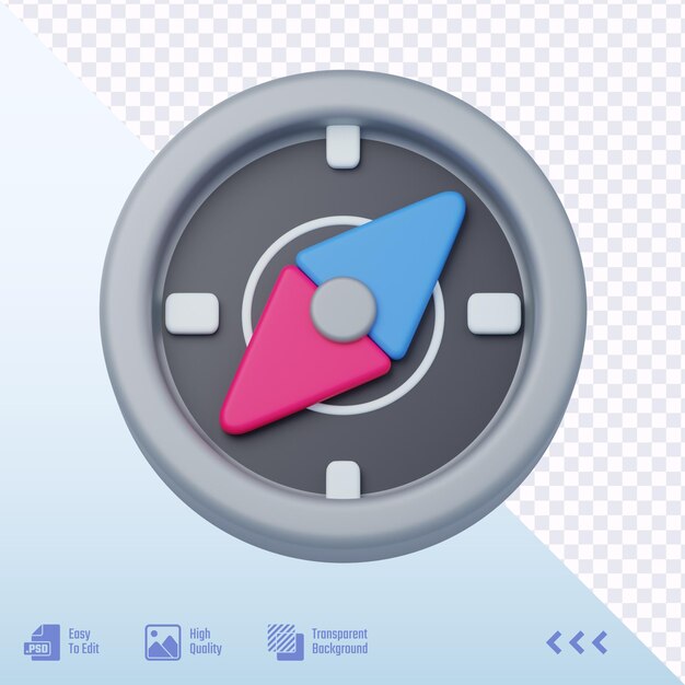 3D User Interface Rendered Compass for Navigation and Exploration
