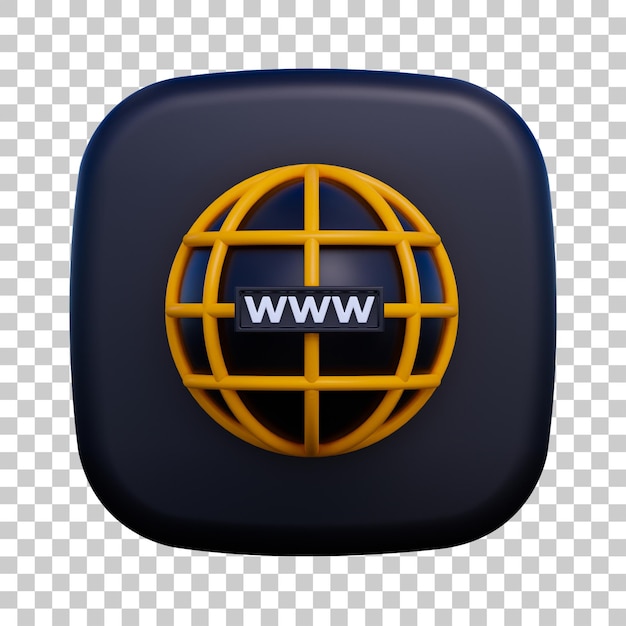 3D User Interface Web browser icon Isolated