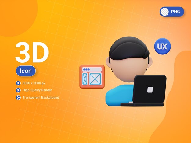 PSD 3d ux 디자이너 아이콘