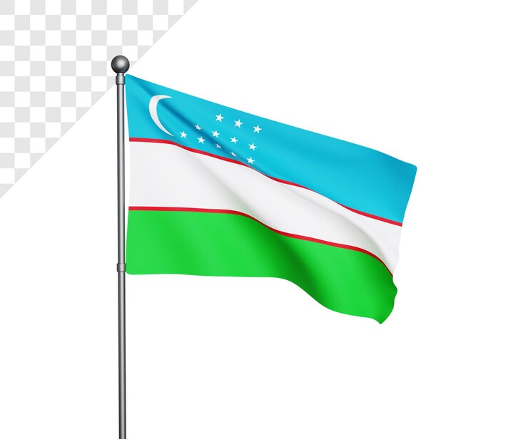 3d иллюстрация флага узбекистана