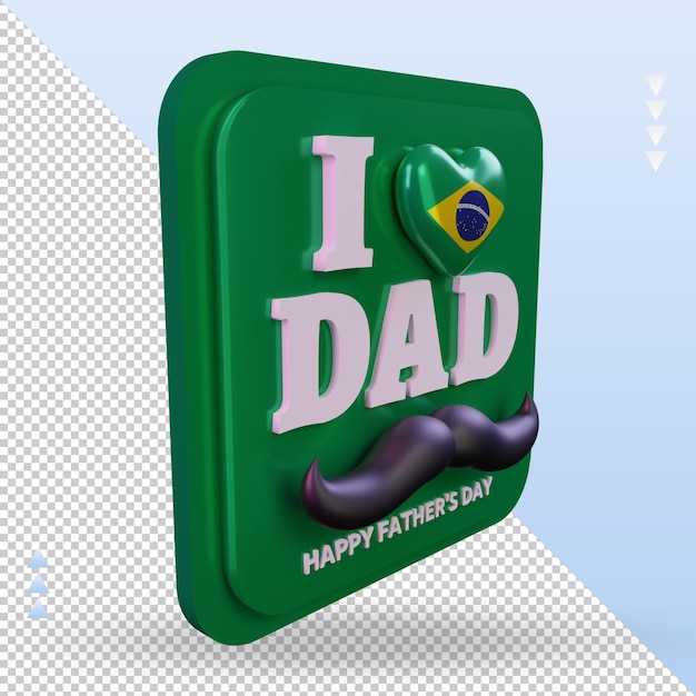 3d vaders dag brazilië liefde vlag weergave linker weergave