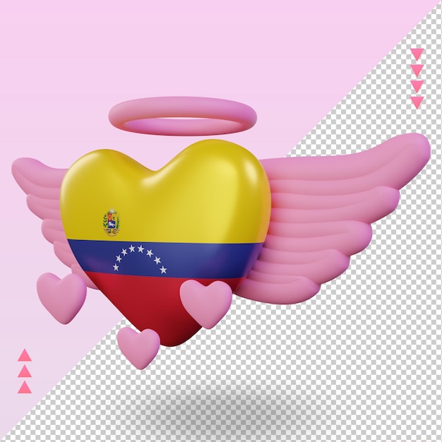 3d-valentijn liefde venezuela vlag rendering juiste weergave