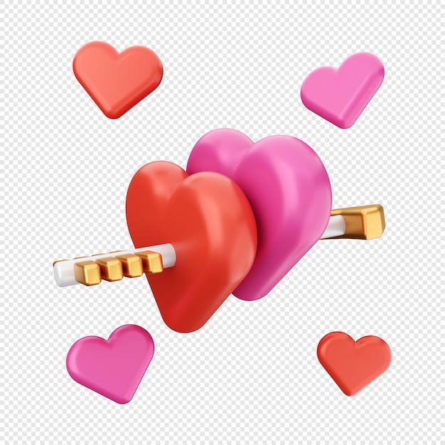 3D Valentijnsdag pictogram illustratie