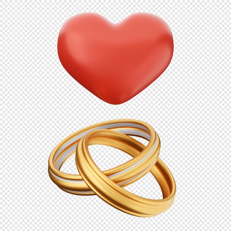 PSD 3d valentijnsdag ringen hart