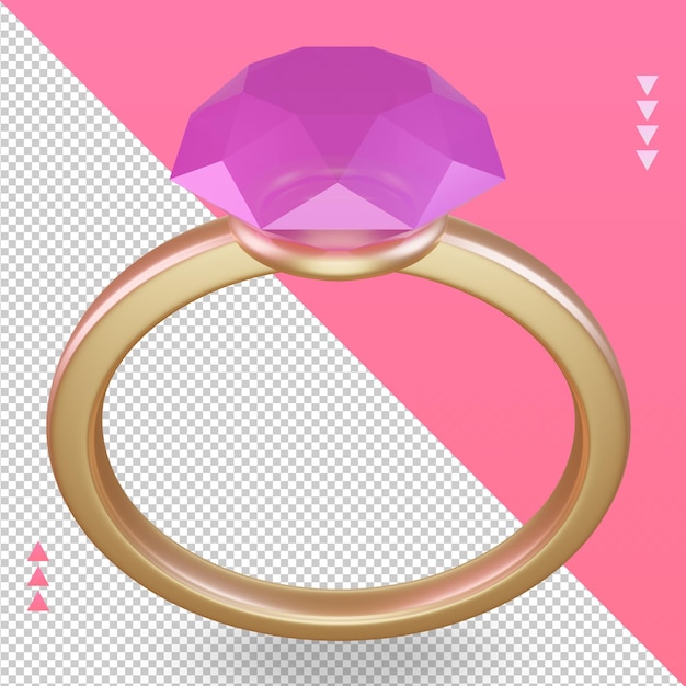 3d valentine day diamond icon rendering top view