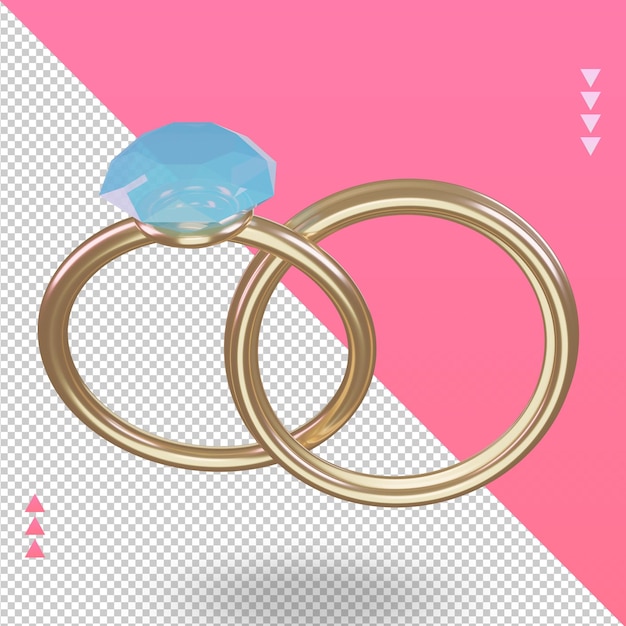 3d valentine day ring icon rendering top view