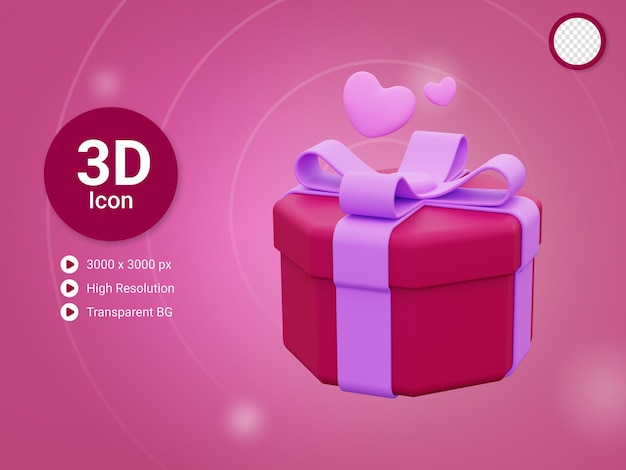 3d valentine gift icon