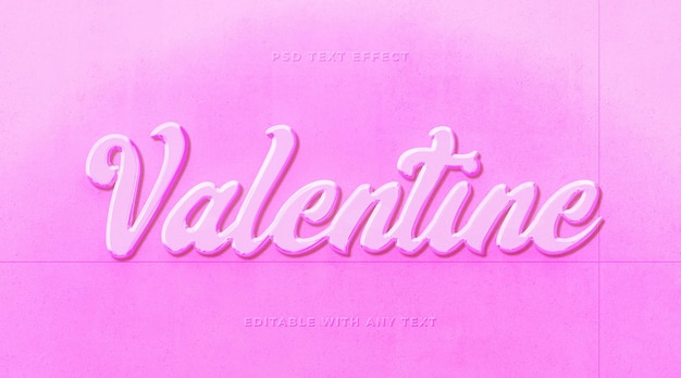 3D Valentine's Day Text Effect with Customizable Graphic Style with realistic Pink background