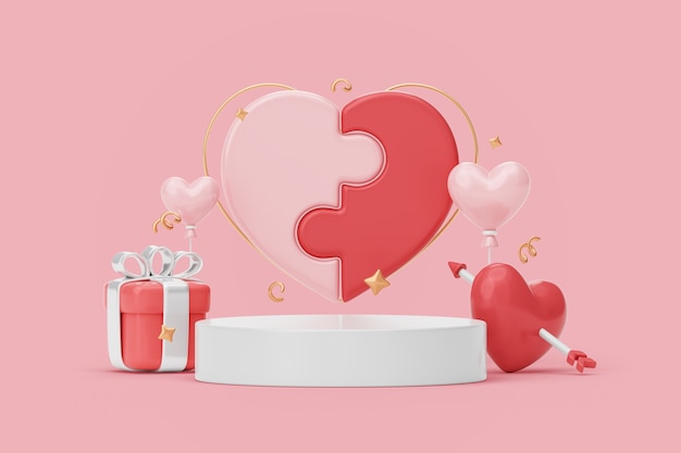 PSD 3d valentines day celebration background