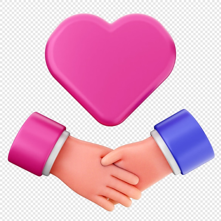 PSD 3d valentines day holding hands