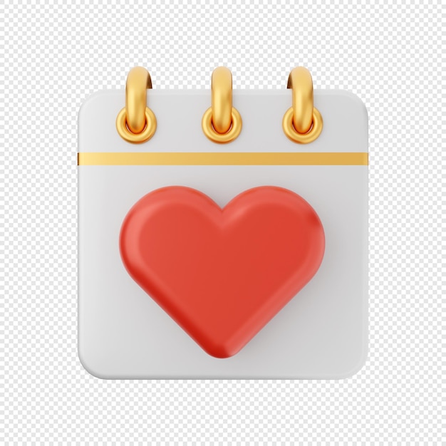 3d valentines day icon illustration