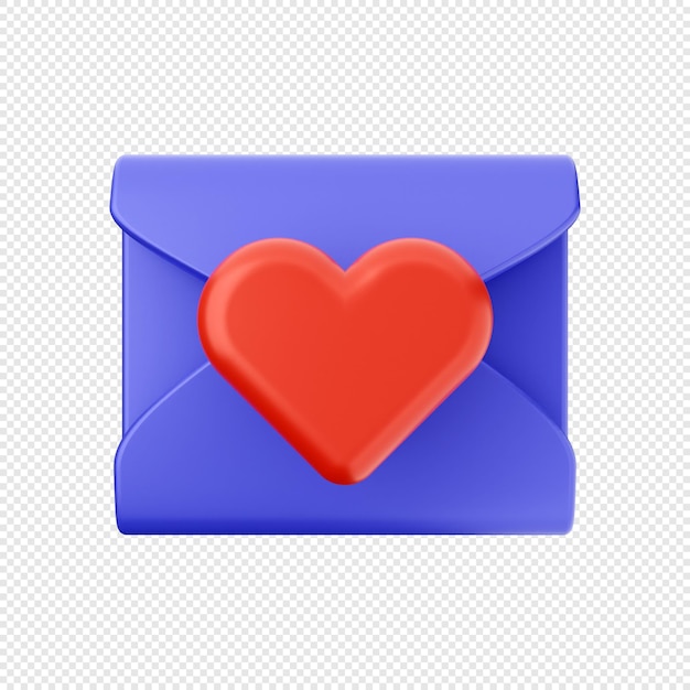 3d valentines day icon illustration