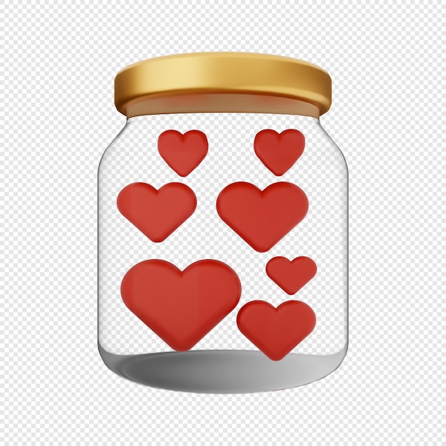 3d valentines day icon illustration