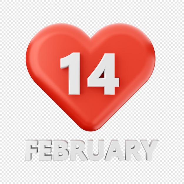 3d valentines day icon illustration