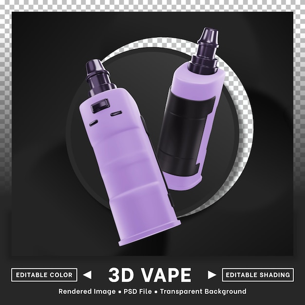 PSD l'icona 3d vape mostra i colori modificabili della serie curva