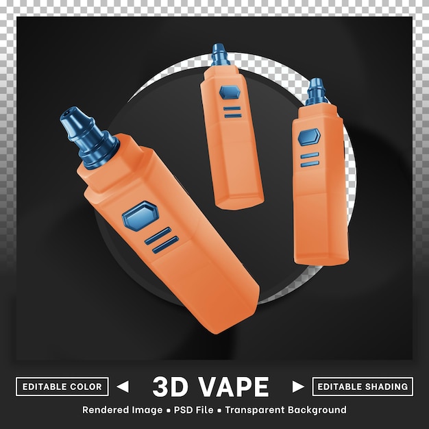 L'icona 3d vape mostra il colore modificabile della serie sottile