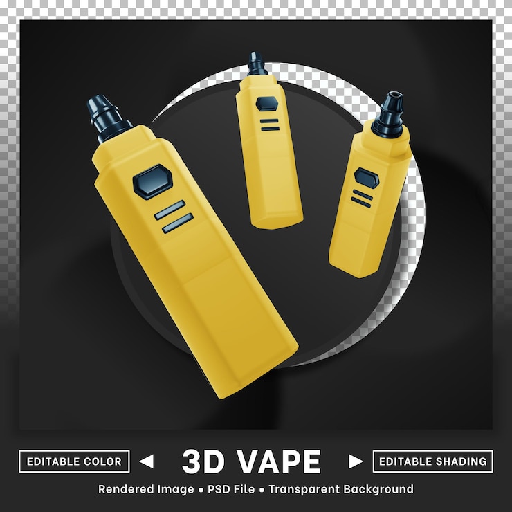 PSD 3d vape icon display slim series editable color