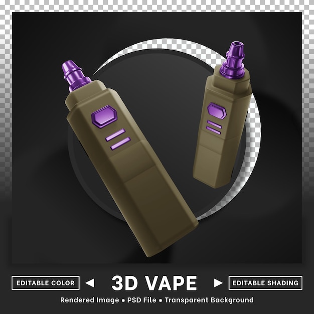 PSD 3d vape icon display slim series editable color