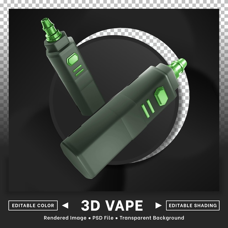 PSD 3d vape icon display slim series editable color