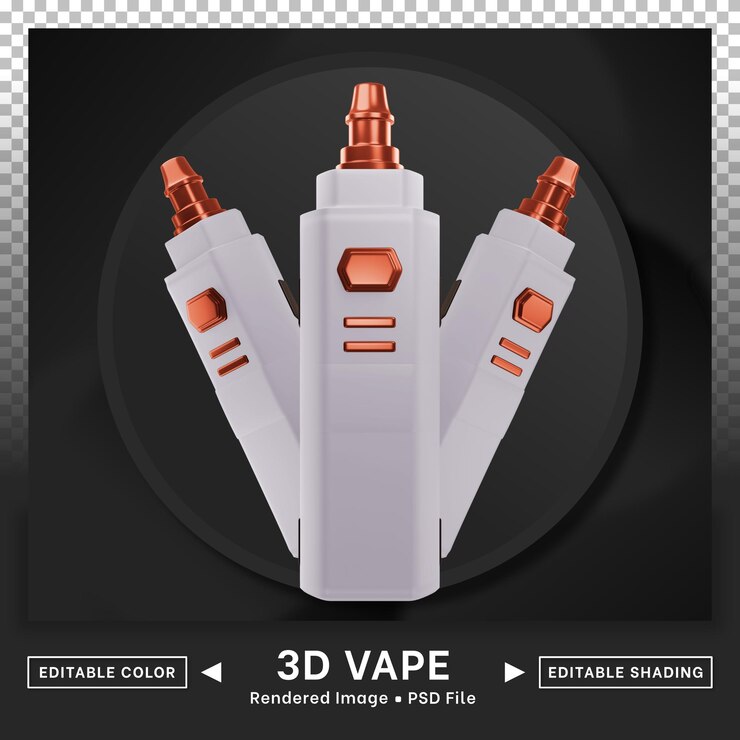 PSD 3d vape icon display slim shape editable color