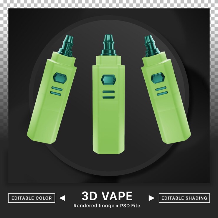 PSD 3d vape icon display slim shape editable color