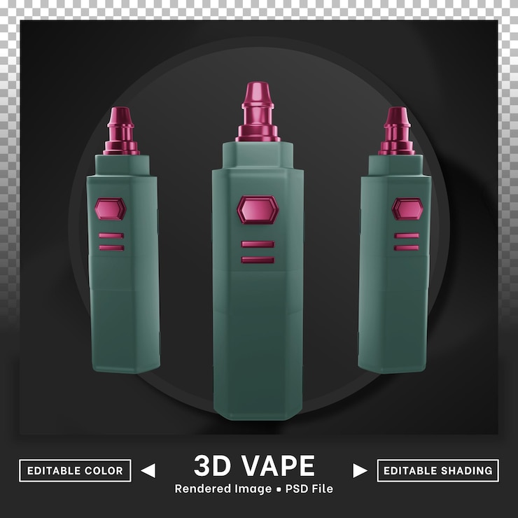 PSD 3d vape icon display slim shape editable color