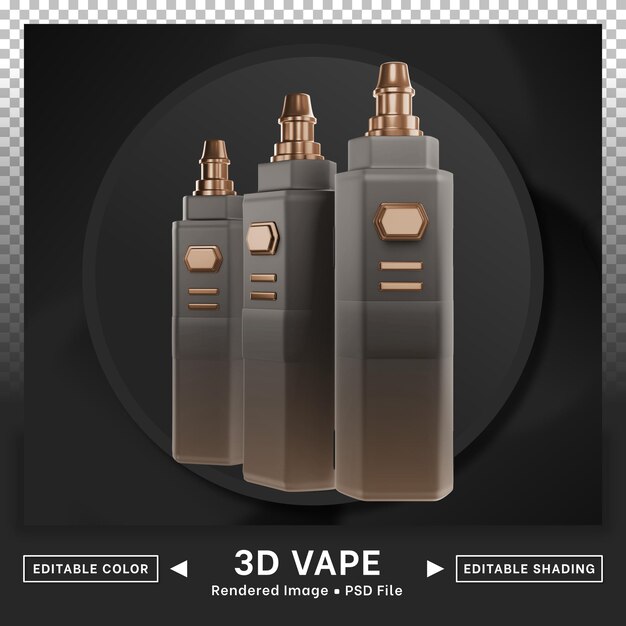 PSD 3d vape icon display slim shape editable color