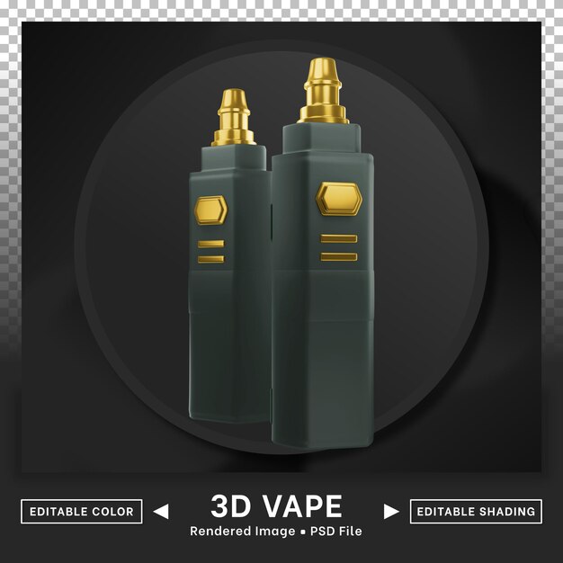 L'icona 3d vape mostra il colore modificabile della forma sottile