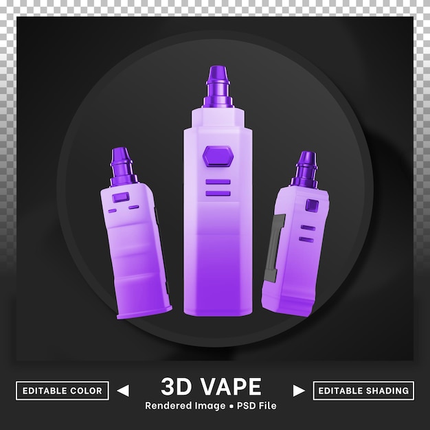 3d vape icon pack bewerkbare kleur