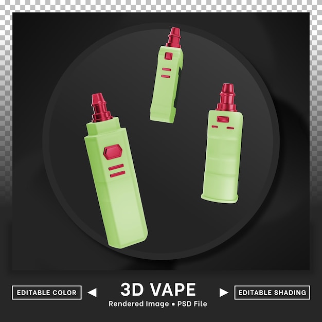 3D vape icon pack bewerkbare kleur