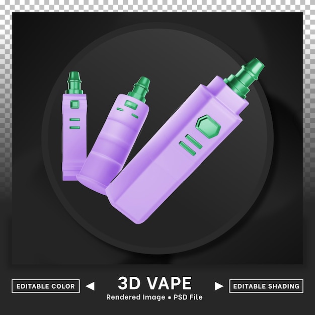 3D vape icon pack bewerkbare kleur