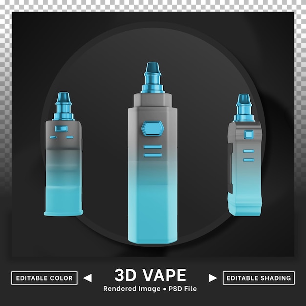3D vape icon pack bewerkbare kleur