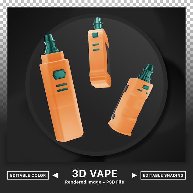 Colore modificabile del pacchetto icone vape 3d