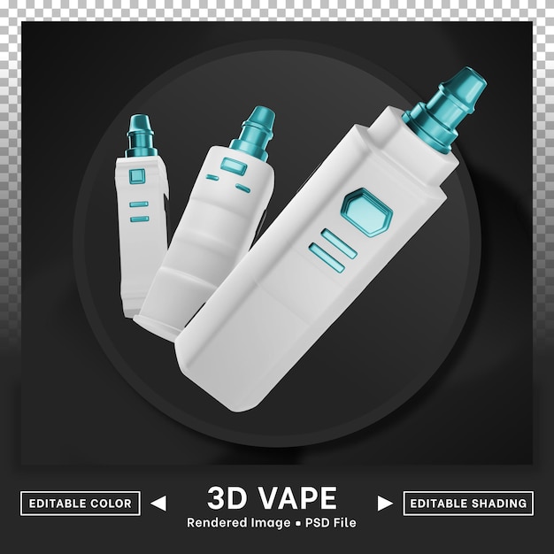 Colore modificabile del pacchetto icone vape 3d