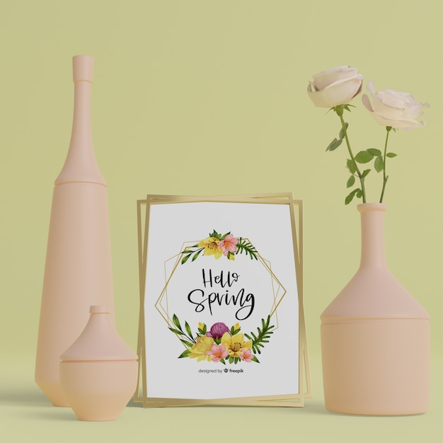 PSD 3d vases and hello spring card